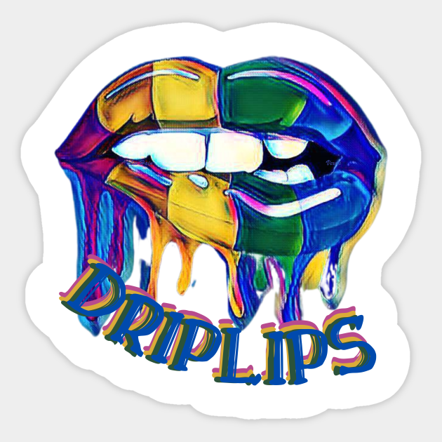 Drip Lips Lips Sticker TeePublic
